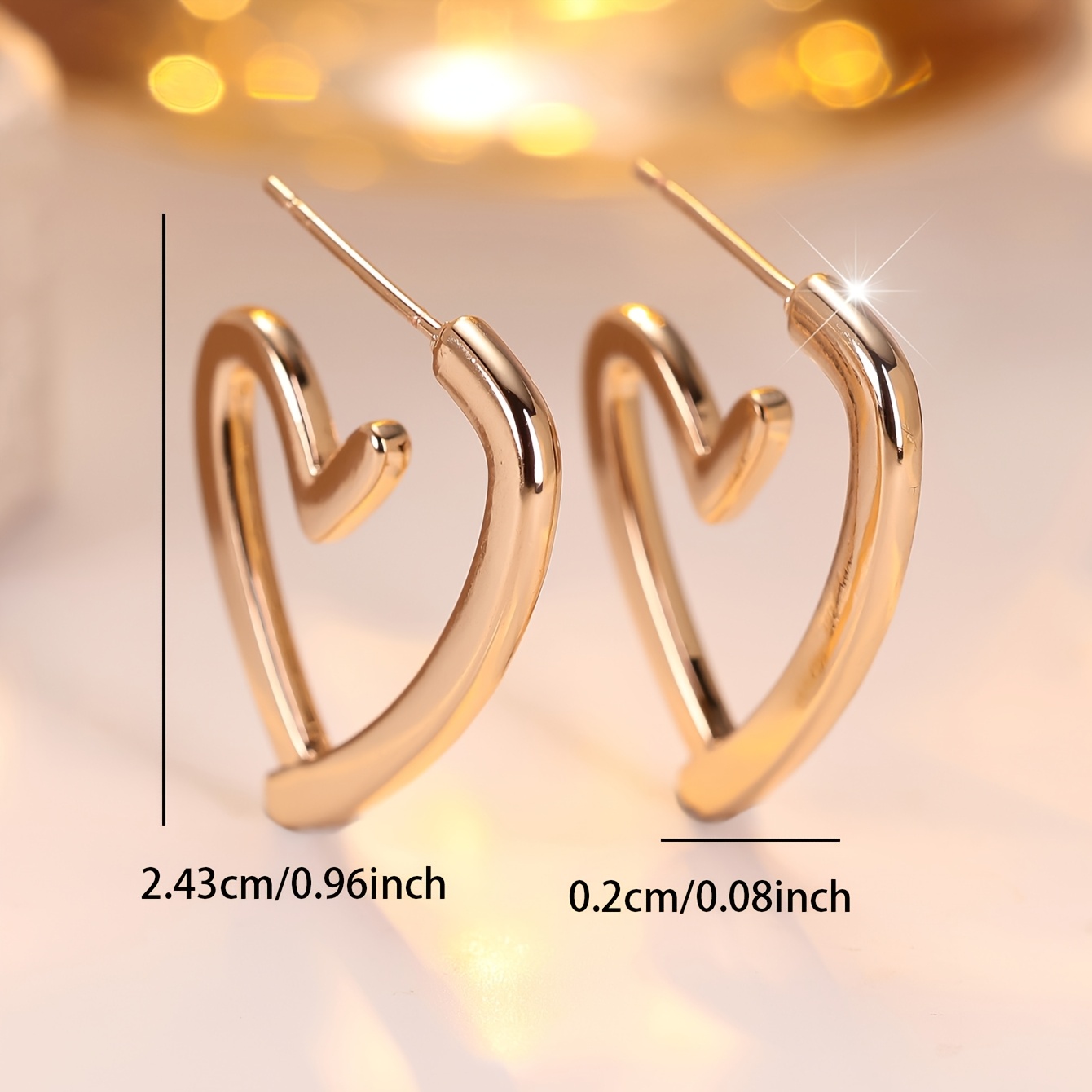 Heart-shaped Women's Stud Earrings, Elegant and Versatile
